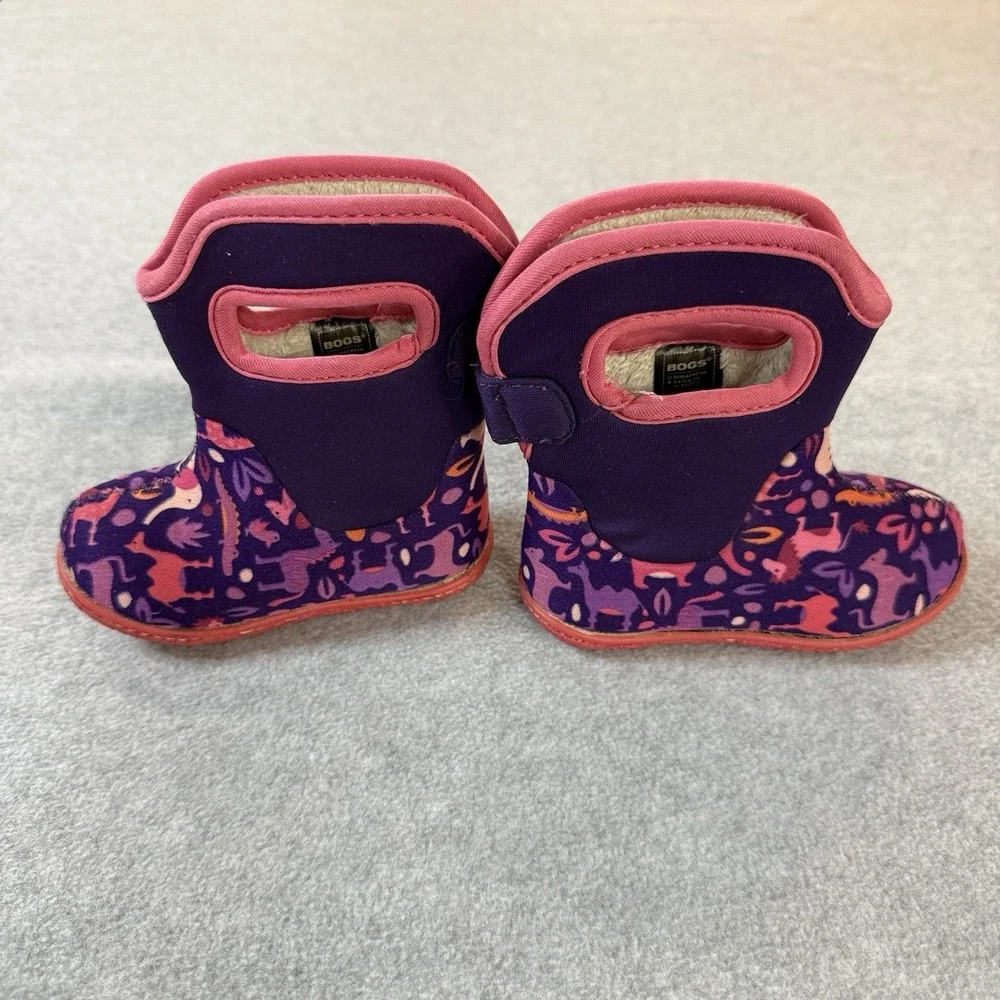 Bogs Baby Bogs Zoo Waterproof Winter Boots Toddler Girls Size 4 Insulated Pink